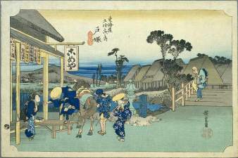 53 Stations of the Tokaido (Totsuka), Hiroshige, 1831-4.